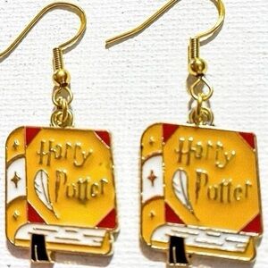 Harry Potter Yellow Book Dangle Earrings